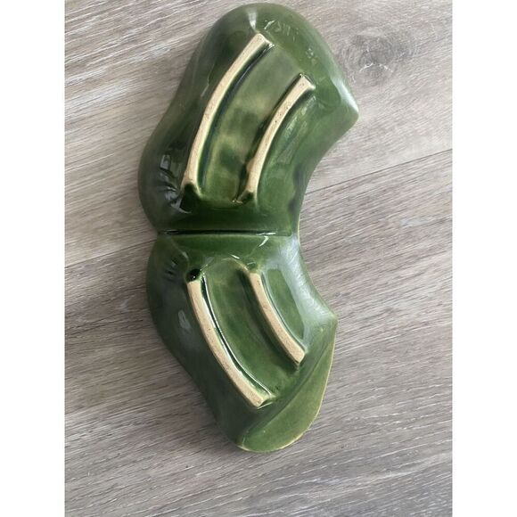 McCoy Lazy Susan Replacement Dish Green Partitioned Bowl USA Art Pottery Vtg - Picture 5 of 9